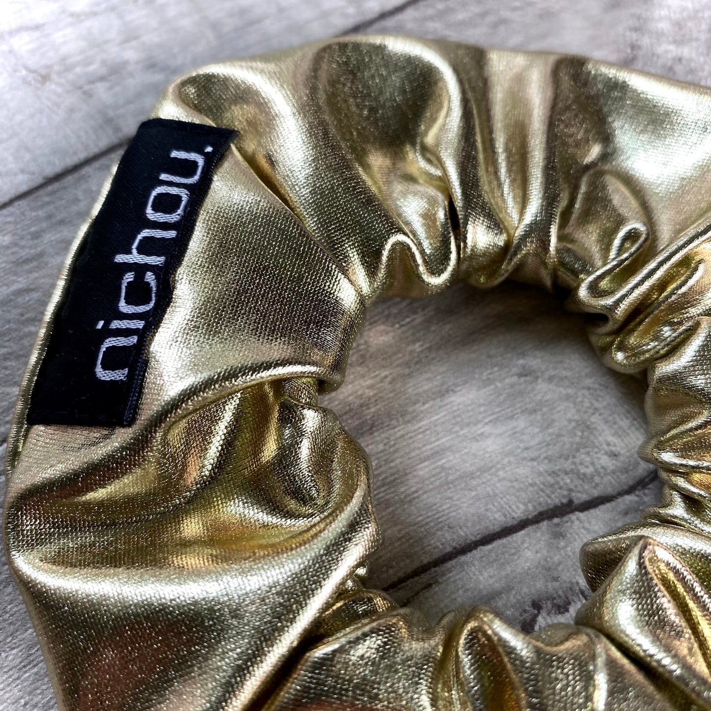 Winter-Scrunchie.GLAM., aus weichem Lamee, Gold