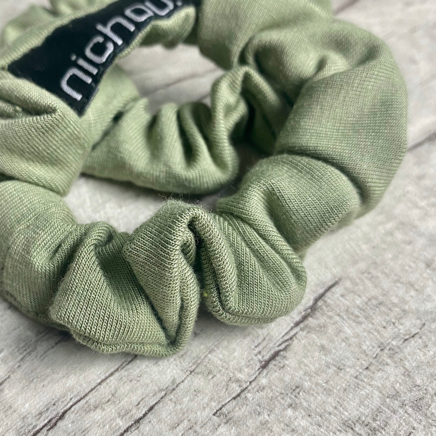 Scrunchie.Tencel.1. Salbei, 2,5cm schmal, ultraweich und haarschonend