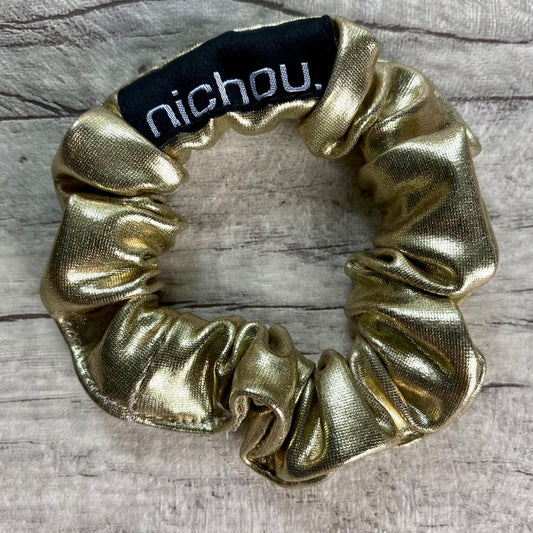 Winter-Scrunchie.GLAM., aus weichem Lamee, Gold