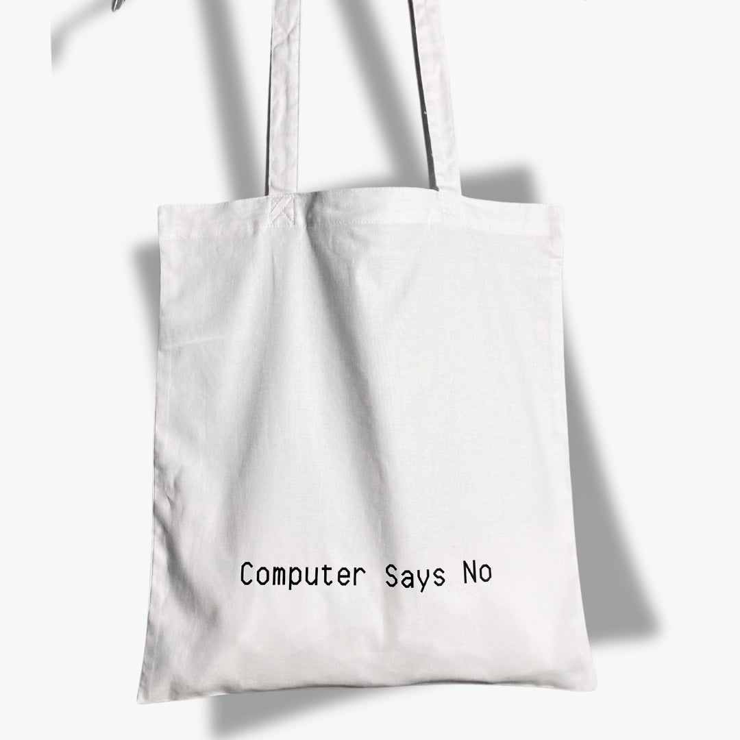 ToteBAG.2. leichte Einkaufstasche mit Statement, Weiss