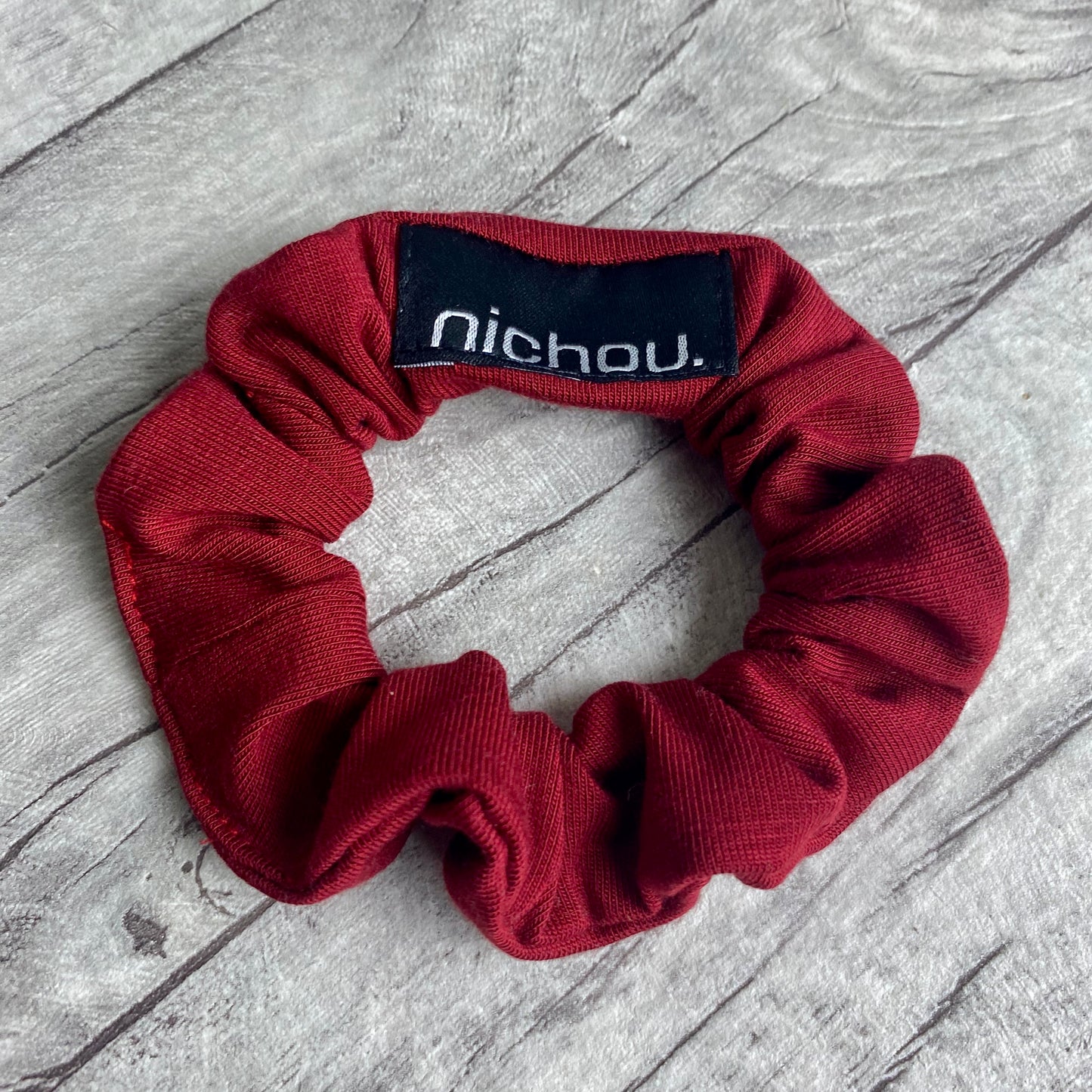 Scrunchie.Tencel.2.  Kirschrot, 2,5cm schmal, ultraweich und haarschonend