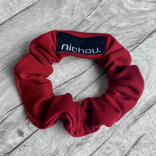 Scrunchie.Tencel.2.  Kirschrot, 2,5cm schmal, ultraweich und haarschonend