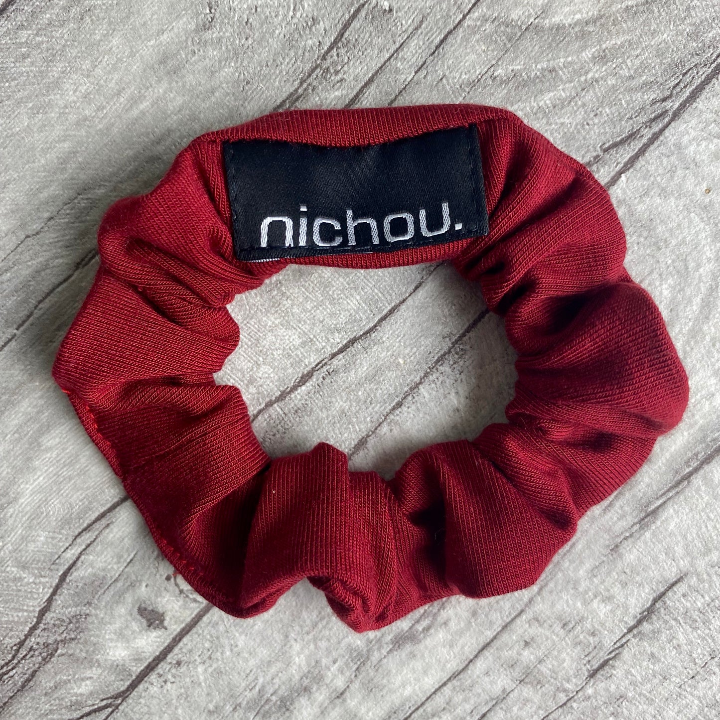 Scrunchie.Tencel.2.  Kirschrot, 2,5cm schmal, ultraweich und haarschonend