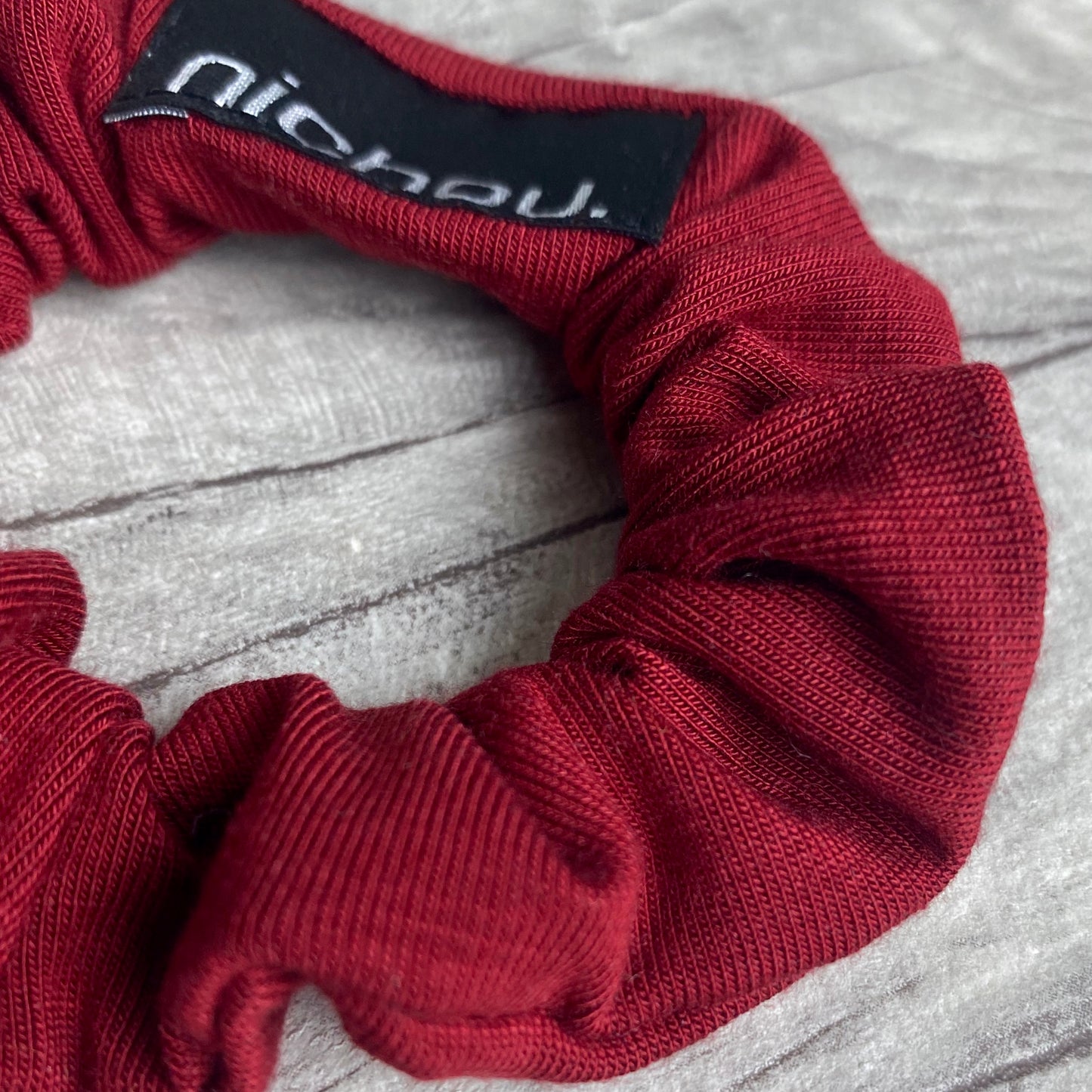 Scrunchie.Tencel.2.  Kirschrot, 2,5cm schmal, ultraweich und haarschonend