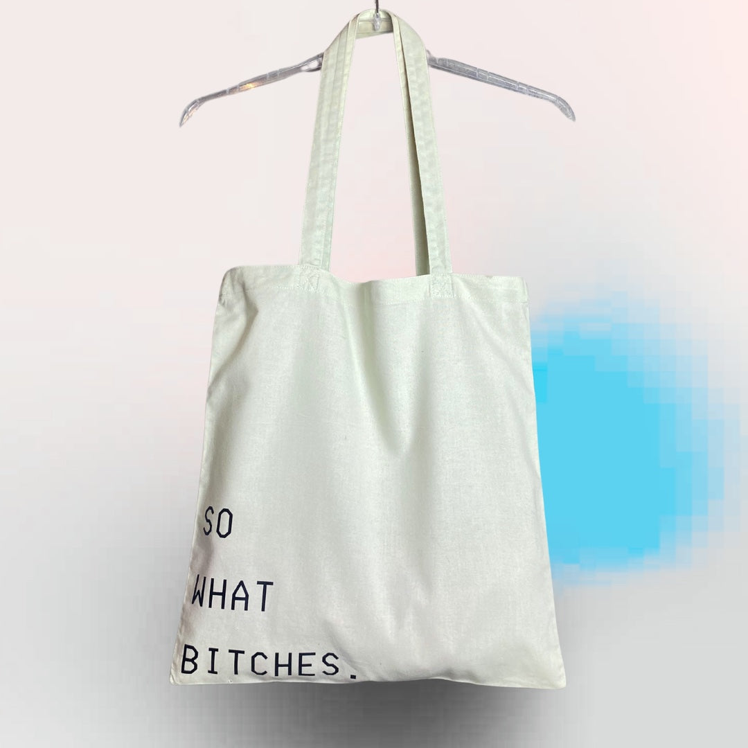 ToteBAG.3. leichte Einkaufstasche mit Statement, helles Grün